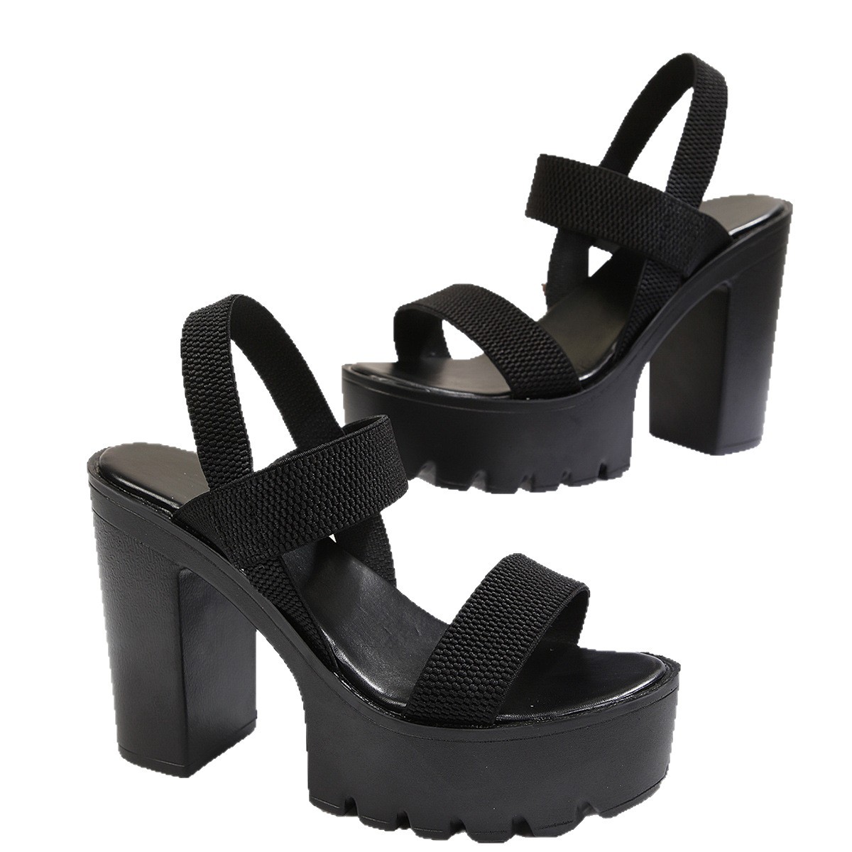 High-Heeled Slide Sandals