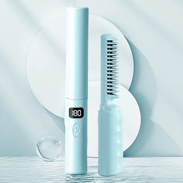 LCD Charging Portable Straight Comb Blue - Shop at LoveMi