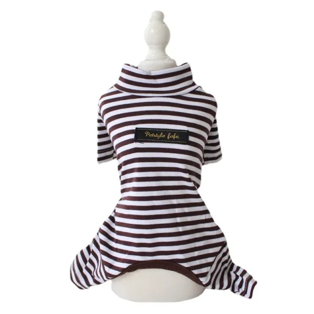 Cotton Eight color Striped Pet Leggings Dark Coffee Color - Shop at LoveMi