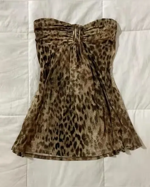 Bow Lace Trim Printed Sleeveless Tank Top Leopard Print 2 - Shop at LoveMi