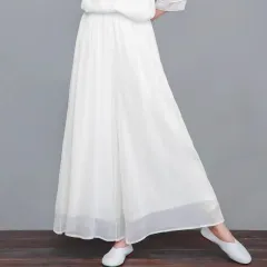 New Chinese-style Zen Tea Clothing With Tie-up Top In Cotton And Linen - Pants-2Xl - View 1