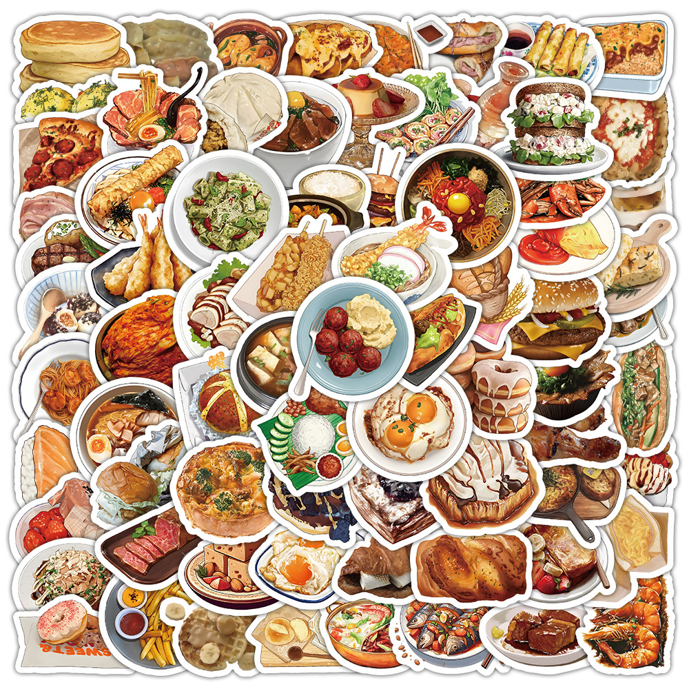 Title 8, Realistic Food Stickers Personalized Creative D...