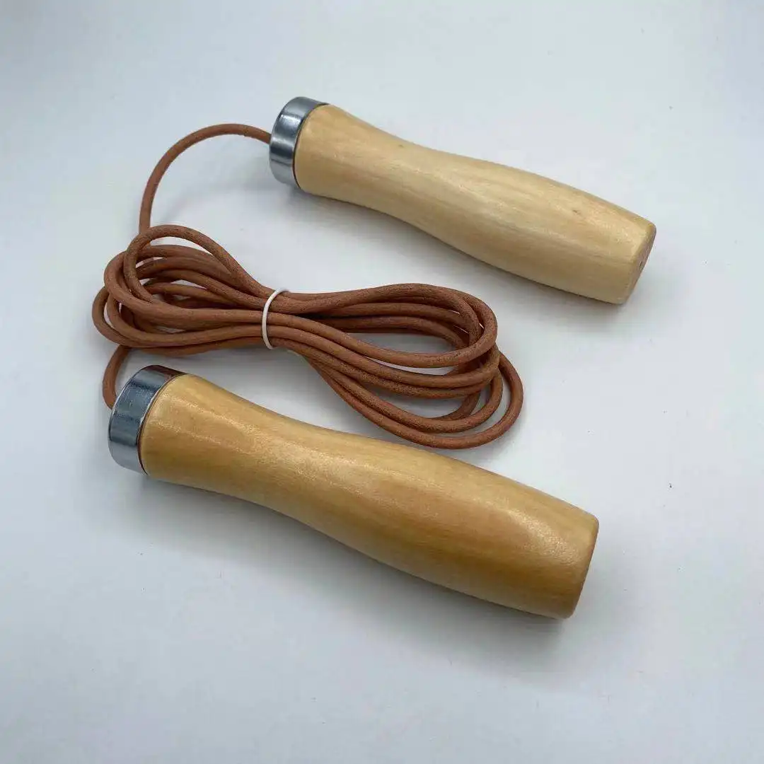 Real Cowhide Solid Wood Handle Bearing Rope