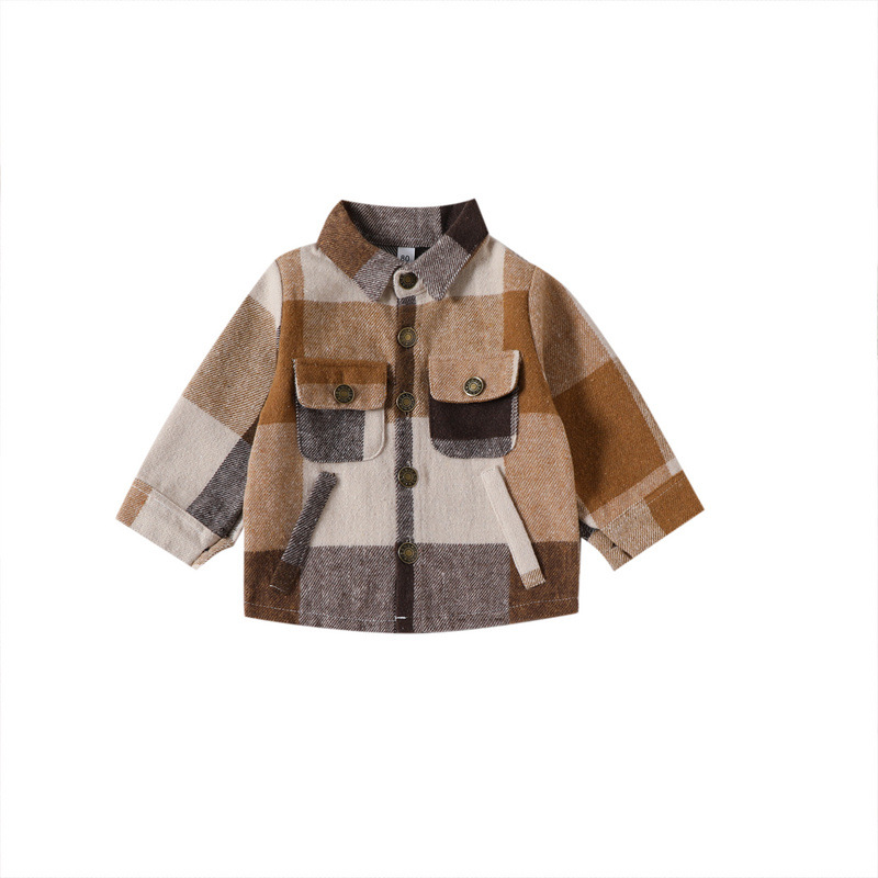 Long Sleeve Plaid Shirt With Pocket Autumn