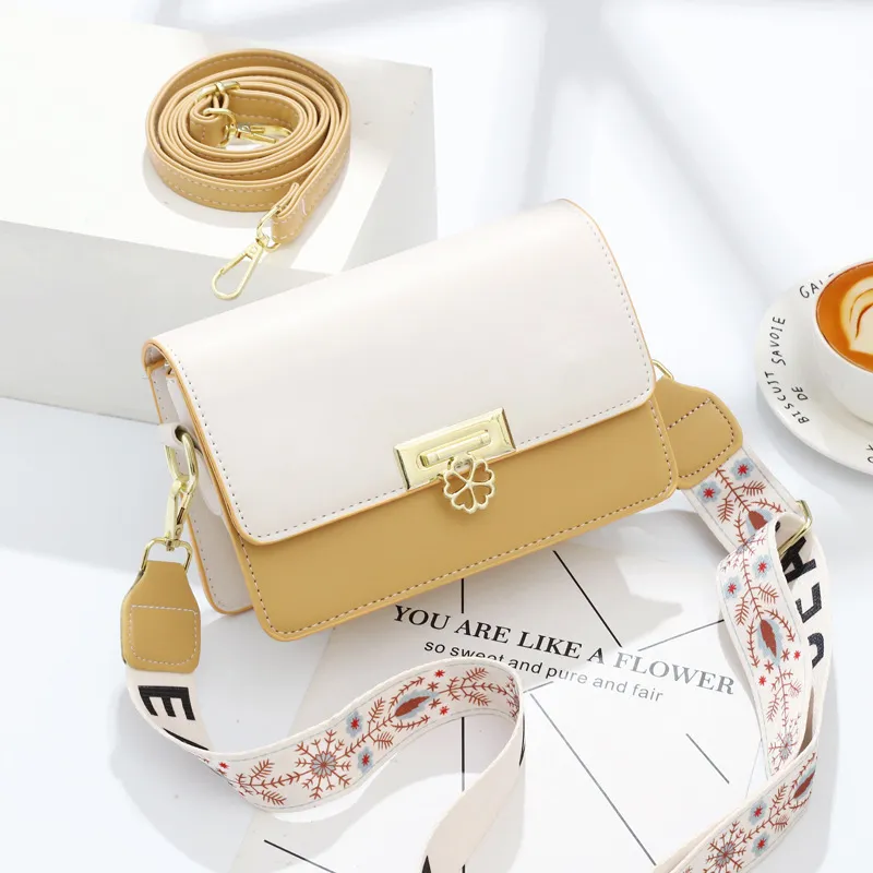 Ins Style Crossbody Square Shoulder Bag - Yellow
