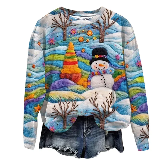 Christmas Street Fashion Round neck Shirt Top Style 2 3Xl - Shop at LoveMi