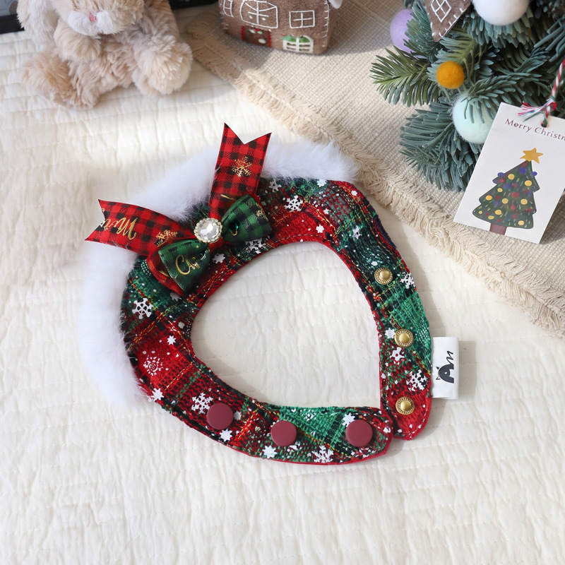 Festive Plaid Pet Scarf