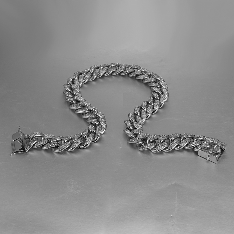 Hip-hop Chunky Titanium Steel Necklace For Men 3