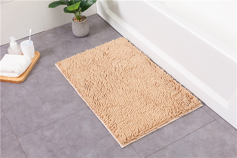 Title 4, Chenille Solid Color Bathroom Non-slip Mat