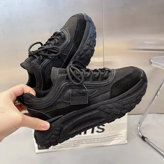 Spring New Breathable All matching Platform Running Shoes Women Black - Shop at LoveMi