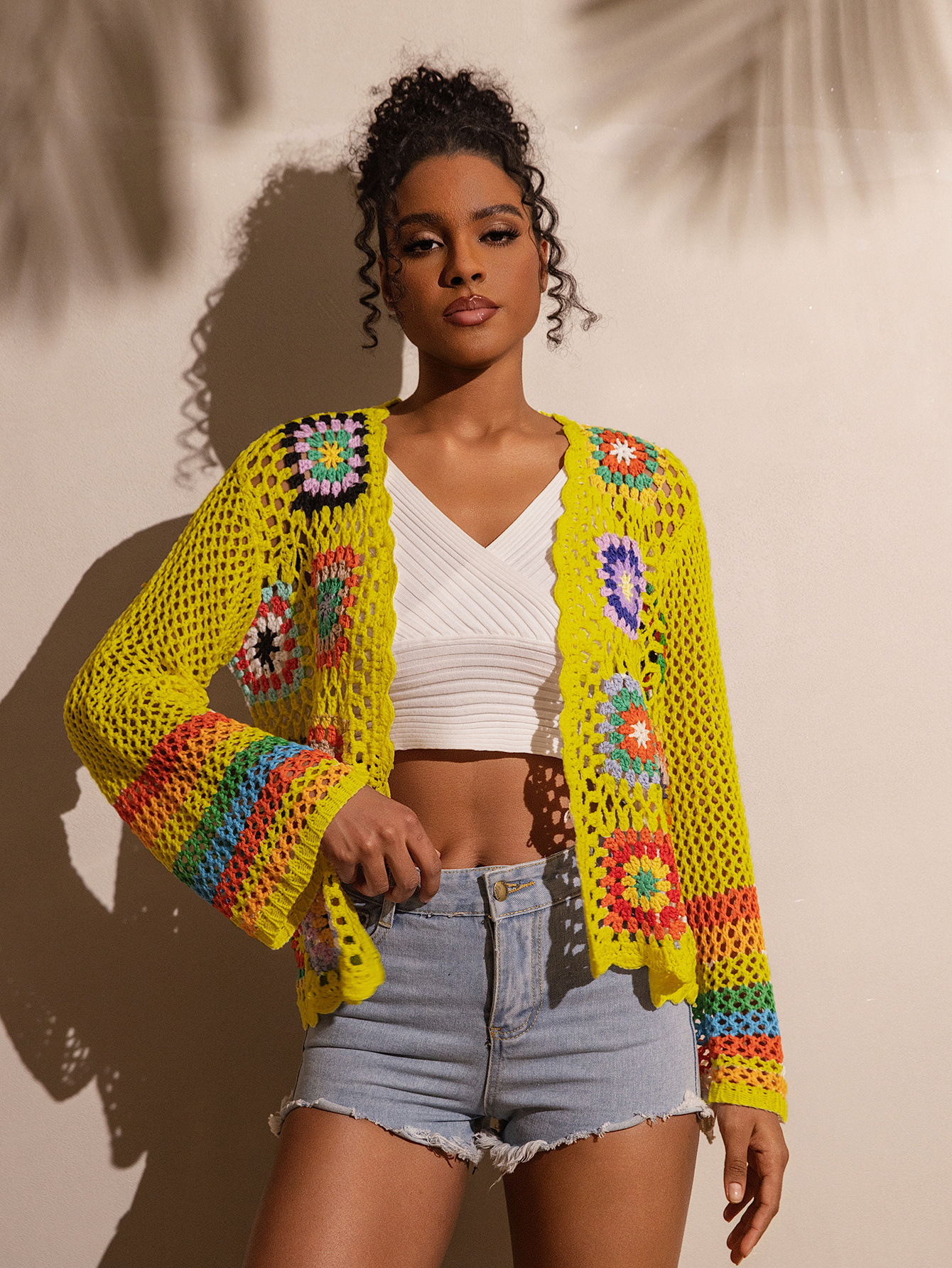 Hand-Crocheted Knitted Cardigan for Women