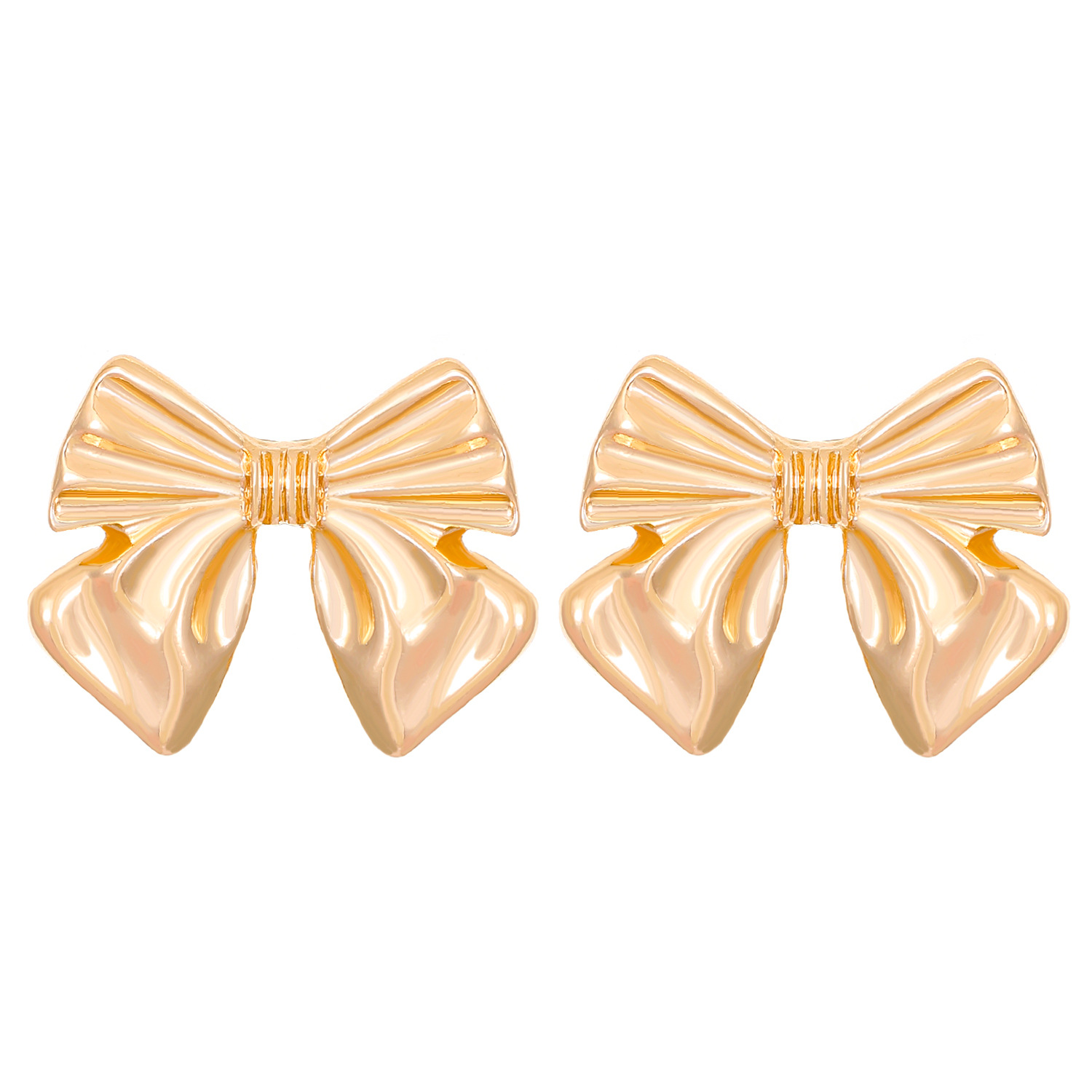 Fashion Metal Bow Stud Earrings Simple And Elegant