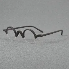 Women's Fashion Retro Blue Light Blocking Round Glasses - Black - View 1