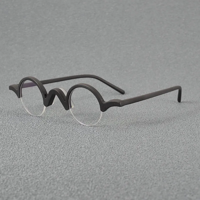 Women's Fashion Retro Blue Light Blocking Round Glasses - Black