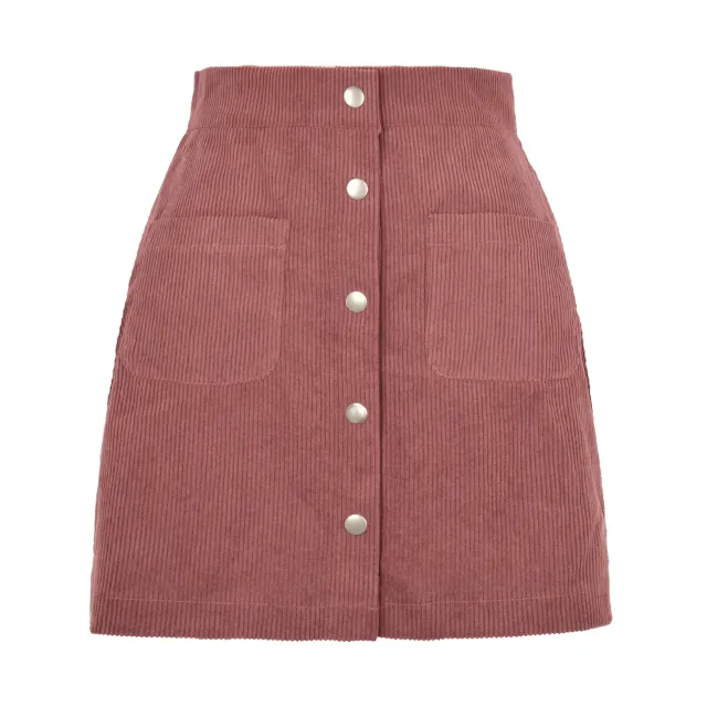 Single breasted Slim Fit Solid Skirt Pink - Shop at LoveMi