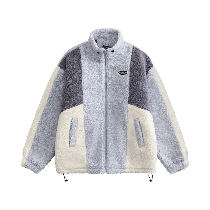 Cashmere Warm Stand Collar Couple Jacket Gray - Shop at LoveMi