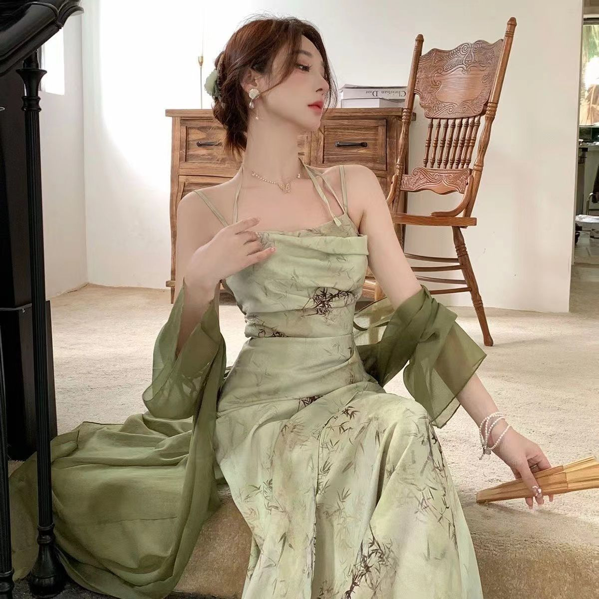 Women's New Chinese style Retro Slip Dress Shawl - Shop at LoveMi