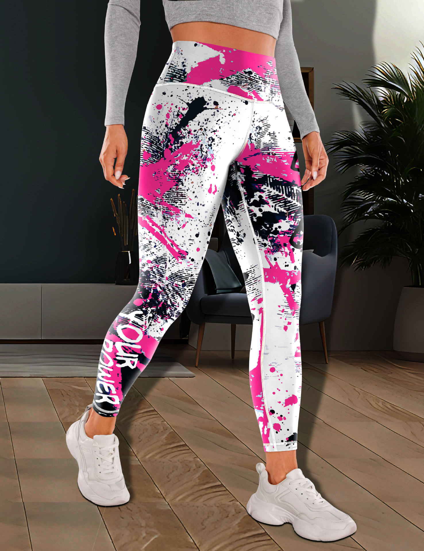 Title 5, New Printed Sports Fitness High Waist Tight Yog...