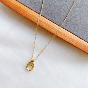 Creative Titanium Steel Line Compass Clavicle Chain