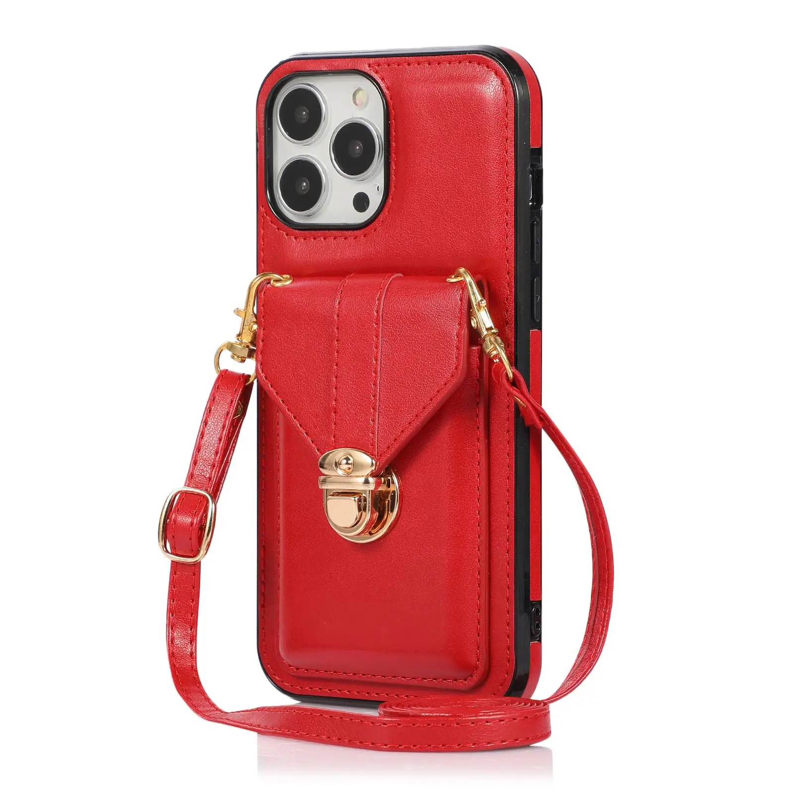Card Holder Phone Case Cross-body Lanyard Leather Case