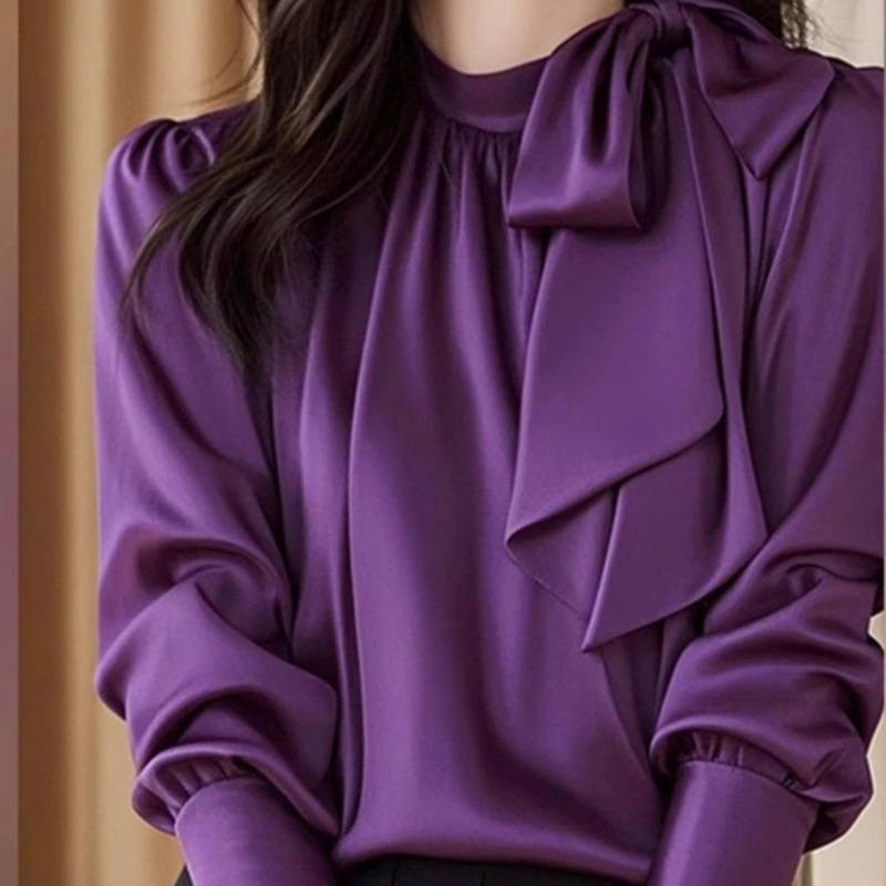 Purple Acetate Satin Top For Women