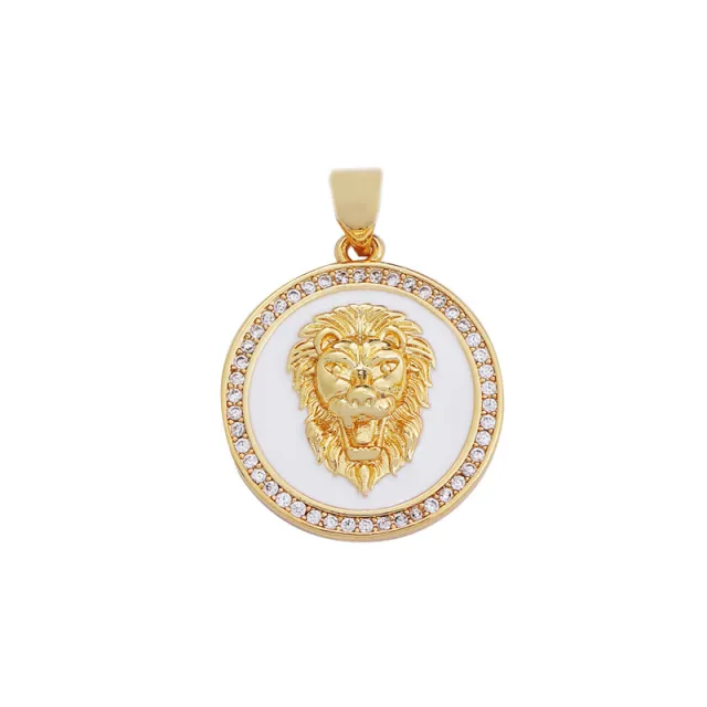 Copper Inlaid Zircon Five pointed Star Face Alloy Pendant Diy Homemade Lion Pendant - Shop at LoveMi