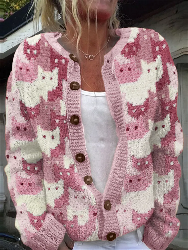 3D Digital Printing Cardigan Knitted Coat - Jlkswt S3112-5Xl