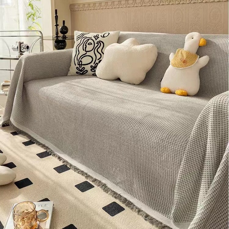 Simple Four-season Blanket Made Of Cotton Fabric A Full-cover Sofa Throw
