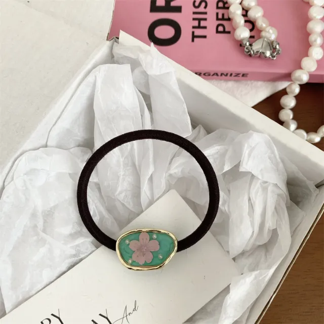 Sweet Dripping Oil Eternal Flower Hair Ring Niche 1 Pink Cherry Blossom - Shop at LoveMi
