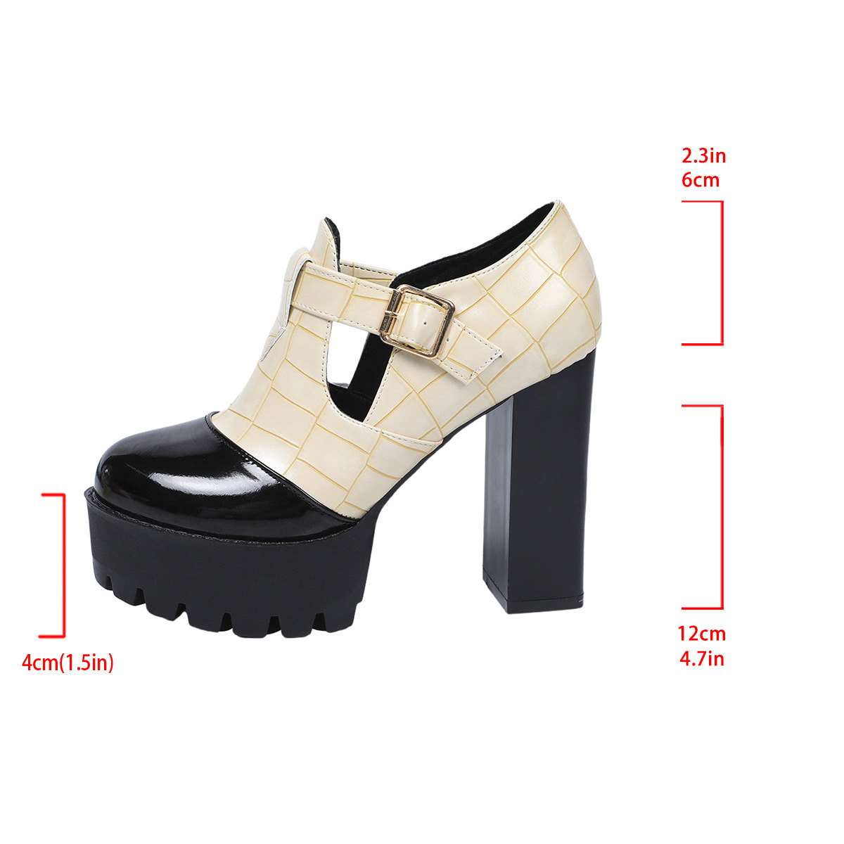 Chunky-Heel Buckle Strap Heels, picture 6 of 7