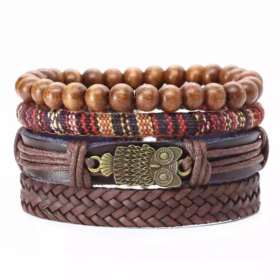 Multi-layer Bracelet Set Vintage-style Jewelry For Men