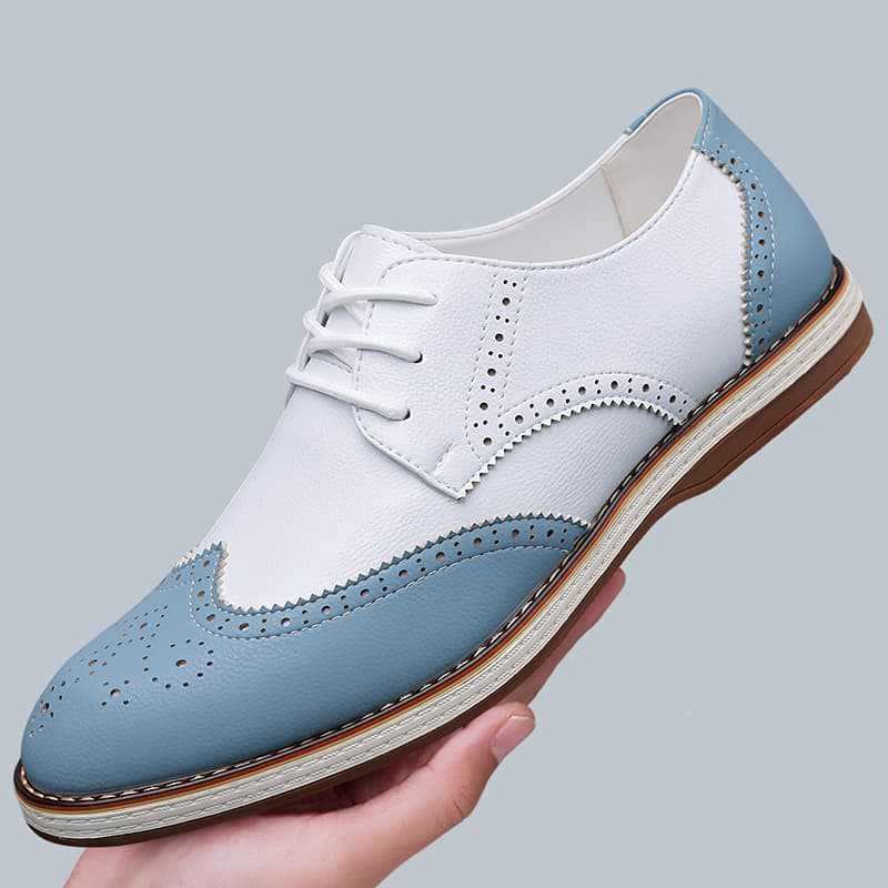 Brogue-carved Fashionable Lace-up Mens Shoes