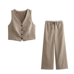 Short Sleeveless Waistcoat Vest Trousers Suit - A04 Suit - View 1