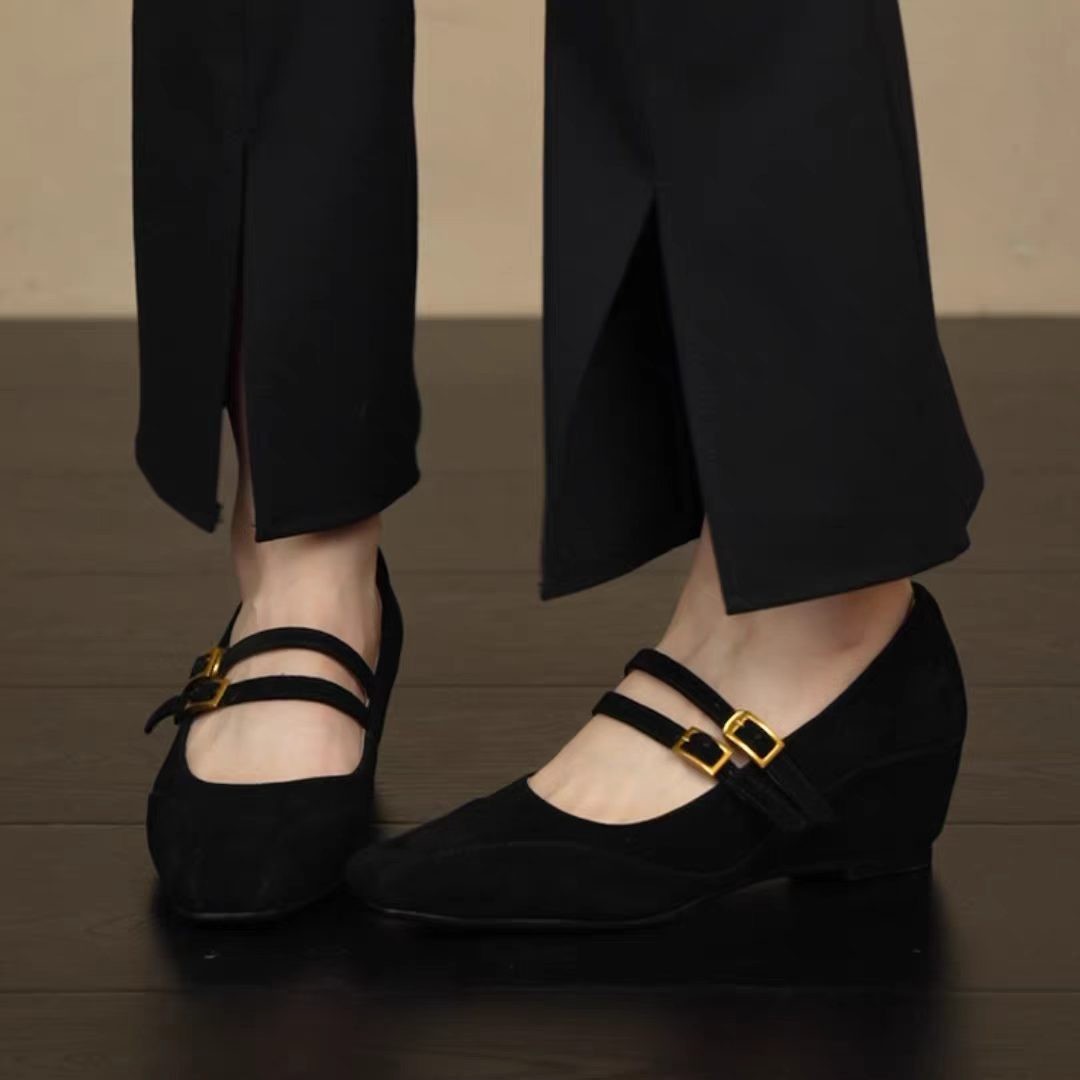 Retro Soft-soled Square-toe Mary Jane Shoes