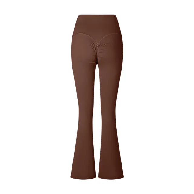 Women's Pure Color Simple Casual High Waist Wide Leg Pants Brown - Shop at LoveMi