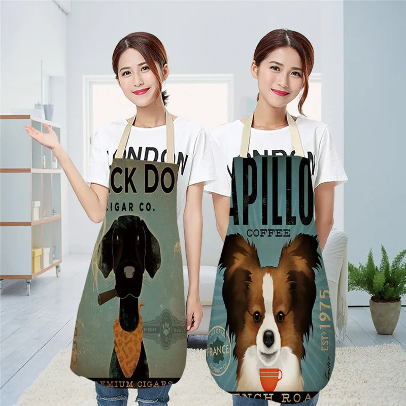 Title 1, Cotton linen creative cartoon dog apron perfect...