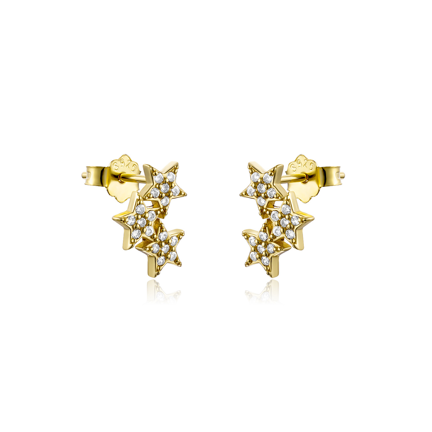 18K Gold White Stone