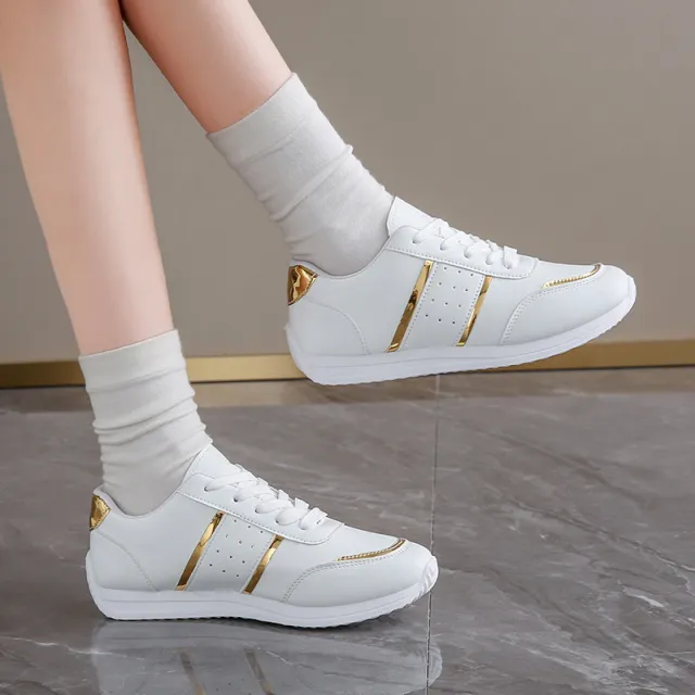 Women's Flat Low Top Sports Shoes White - Shop at LoveMi