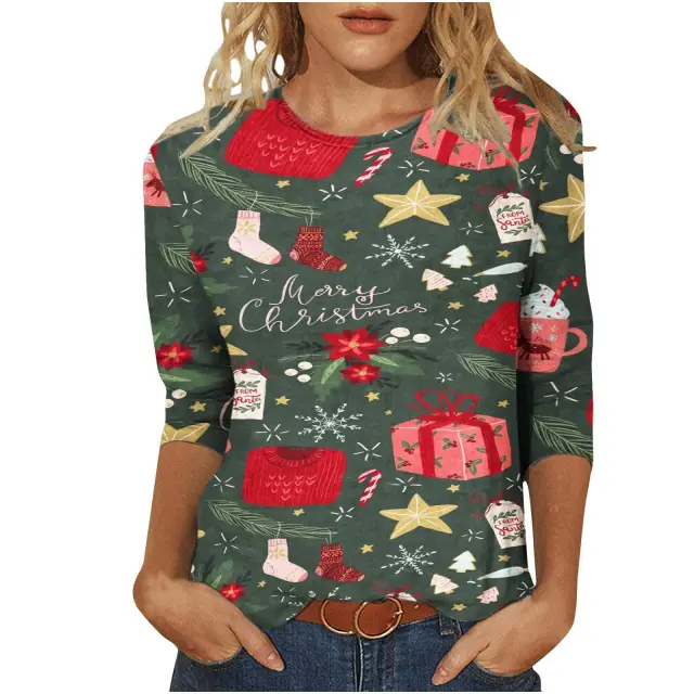 Christmas Women's T shirt 3d Homewear Style 39 - Shop at LoveMi