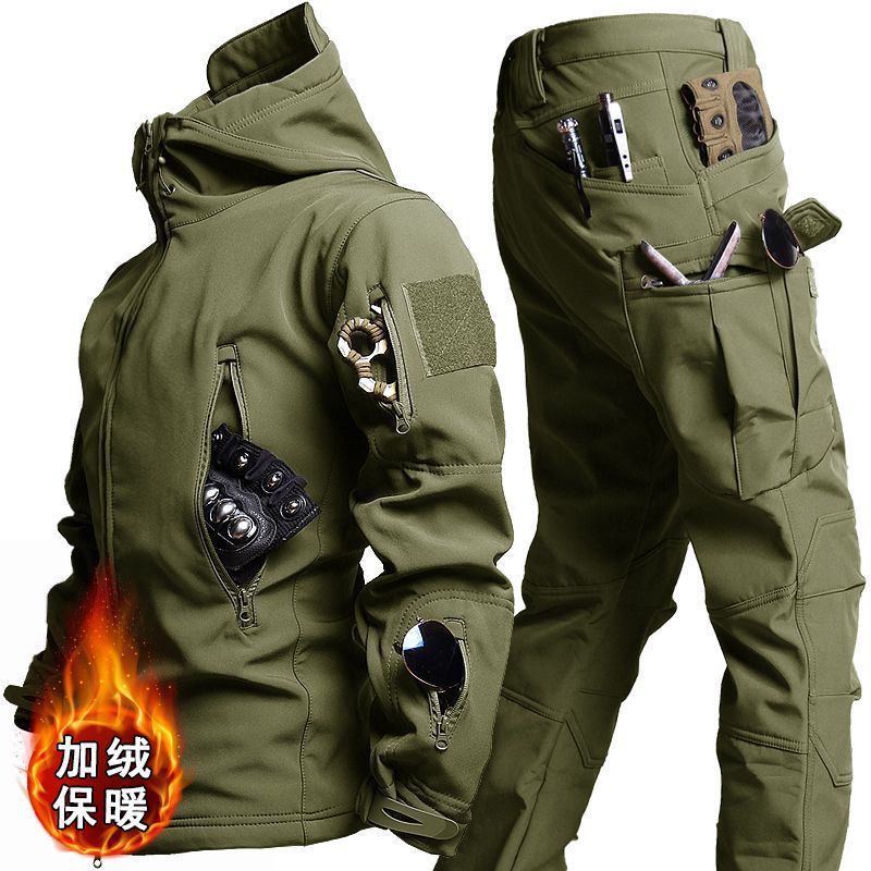 Tactical Winter Set Men's Outdoor Windproof Waterproof Suit Multi-Pocket pant UK - Picture 10 of 14