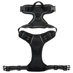 Pet Hand Holding Rope Chest And Back Nylon Dog Rope - Black - View 1
