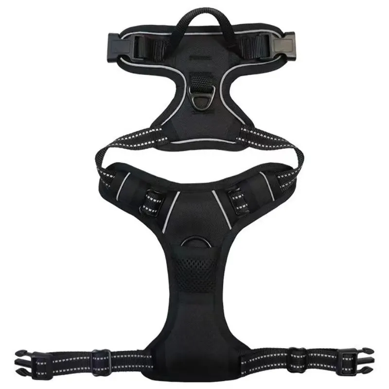 Pet Hand Holding Rope Chest And Back Nylon Dog Rope - Black