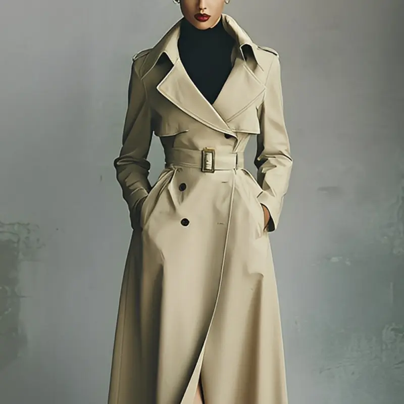 Elegant Versatile And Figure-flattering Long Coat Womens