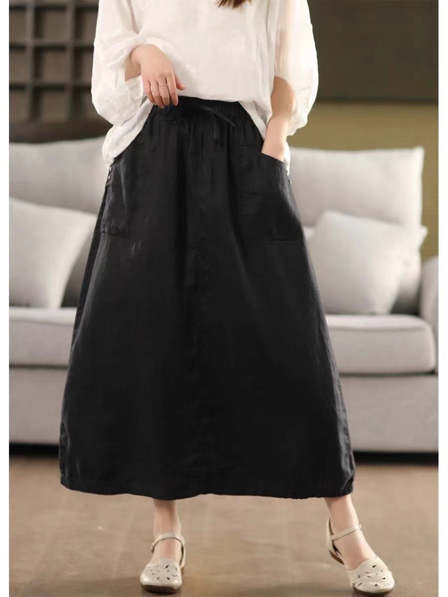 Sand-Washed A-Line Skirt, picture 9 of 10
