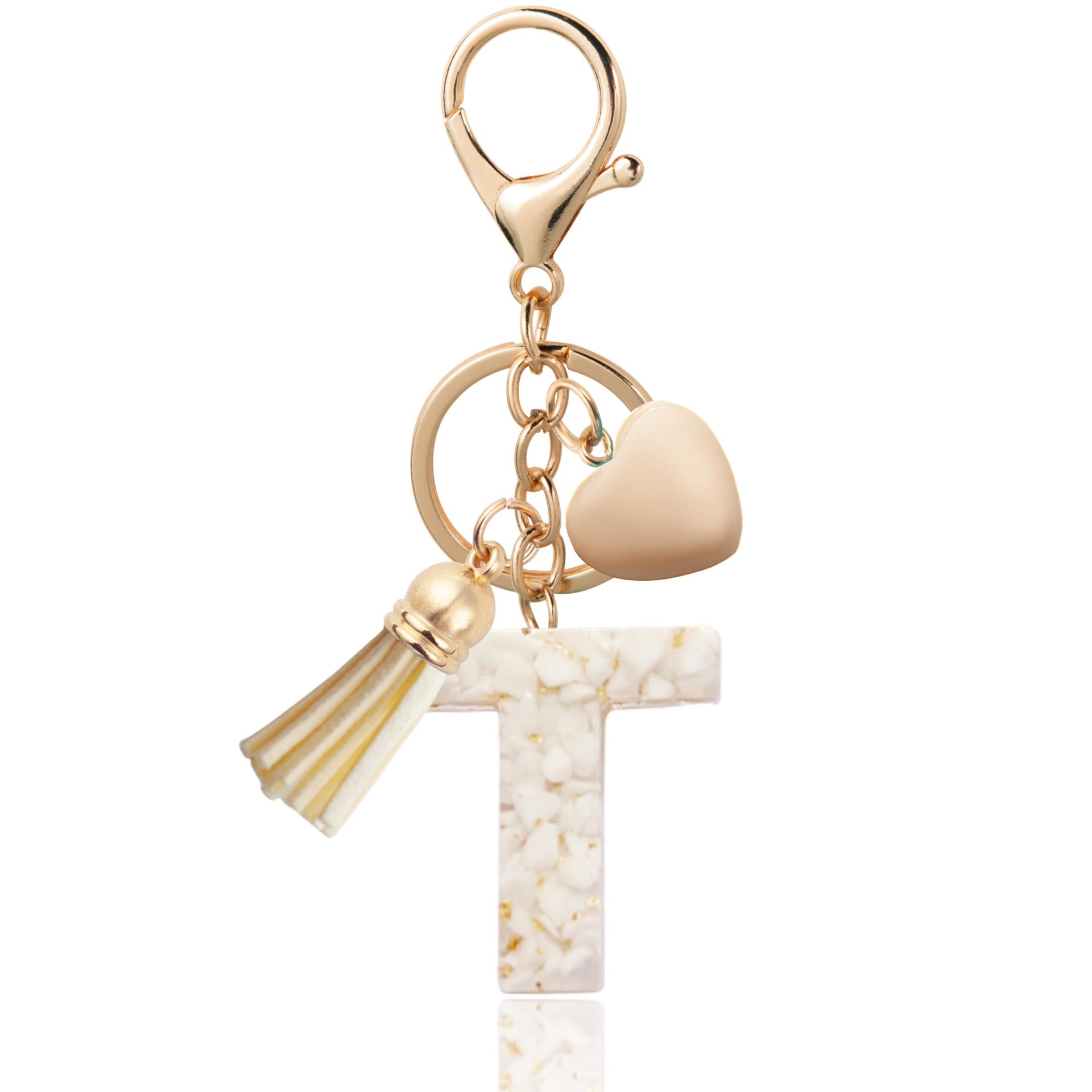 Fashionable Personalized Heart-shaped Pendant With White Shell Fragments Lettering And Tassel