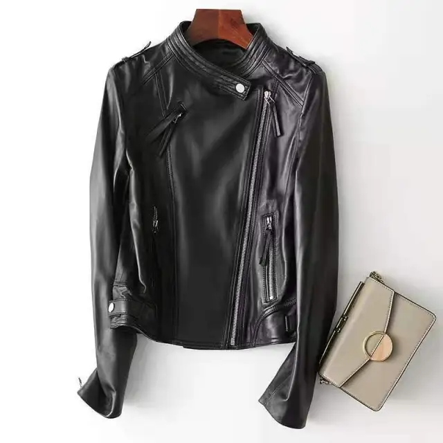 Sheepskin Small Motorcycle Jacket Black - Shop at LoveMi