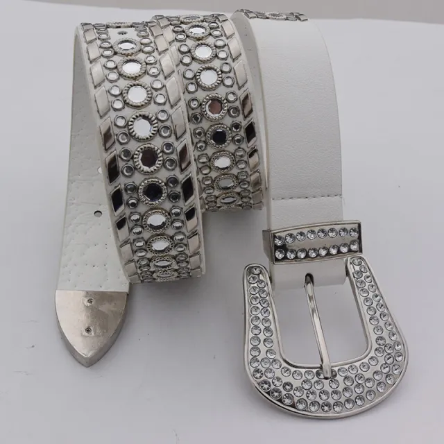New Fashion Design Diamond embedded Elegant Elegant Belt White - Shop at LoveMi