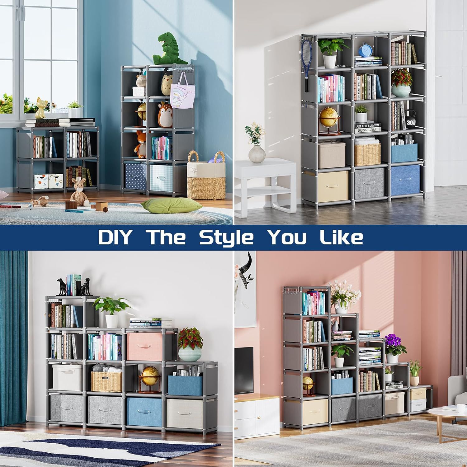 Title 9, Bookshelf Storage Rack Floor Table Bookcase She...