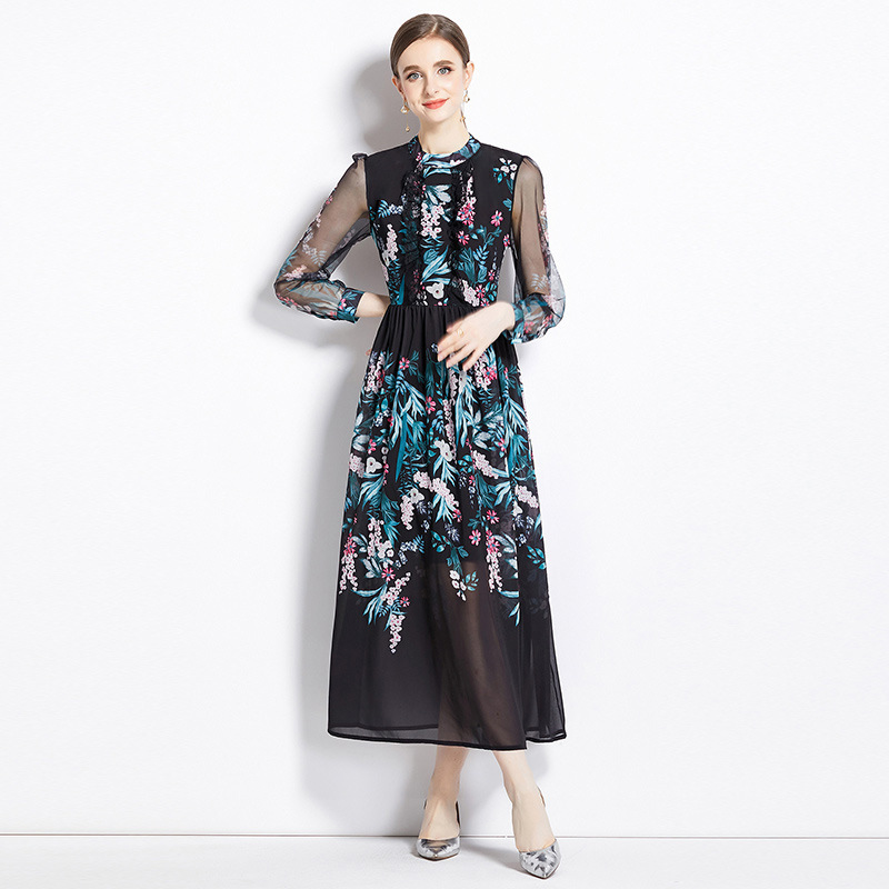 High-Waist Long-Sleeve Dress, picture 2 of 8