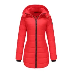 Waterproof Long-sleeved Cotton-padded Jacket - Red - View 1